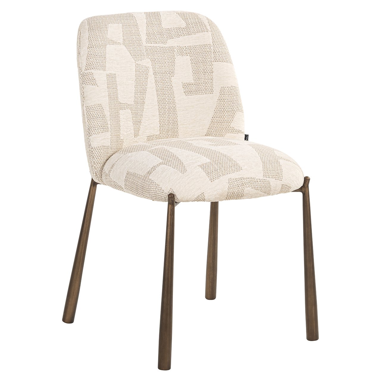Eetkamerstoelen Lana beige graffic set van 2