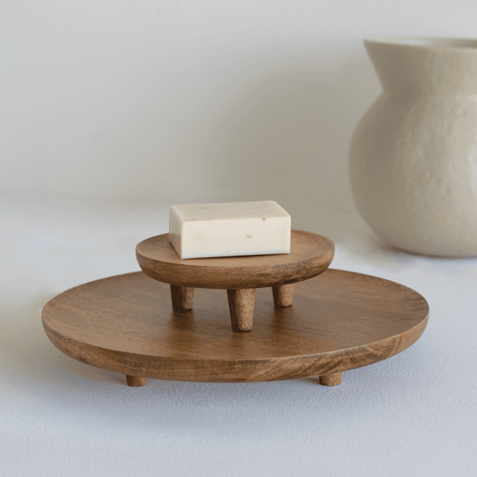 Schaal op poten L, Golden Oak