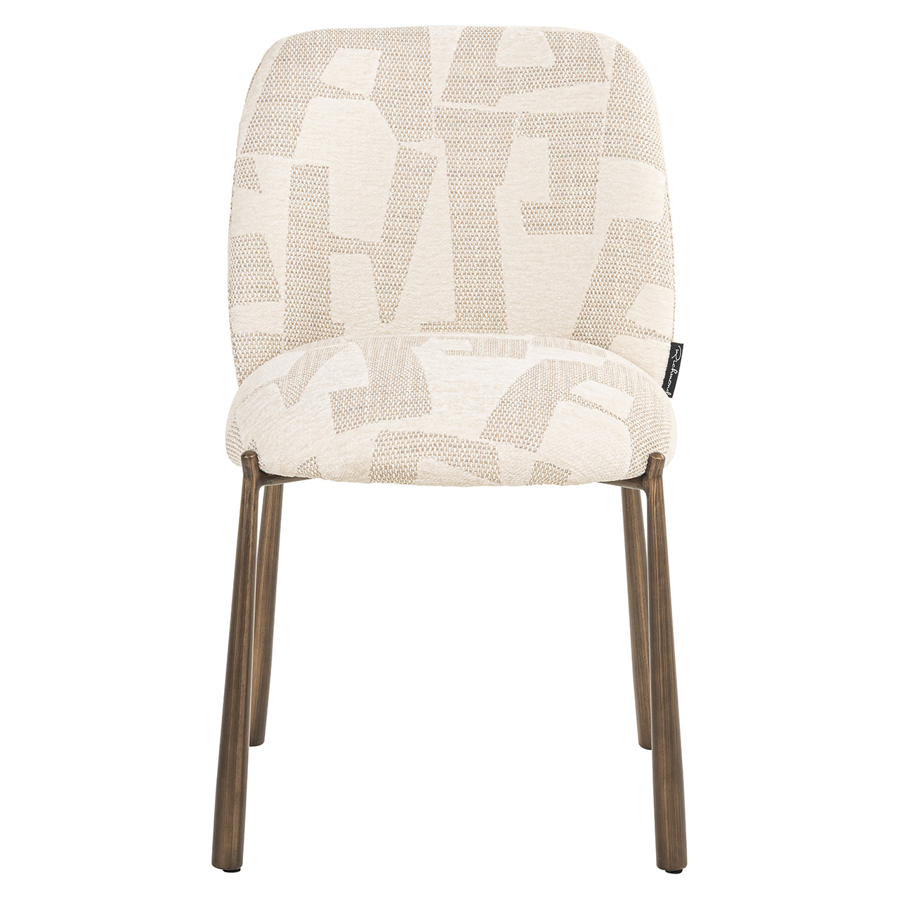 Eetkamerstoelen Lana beige graffic set van 2