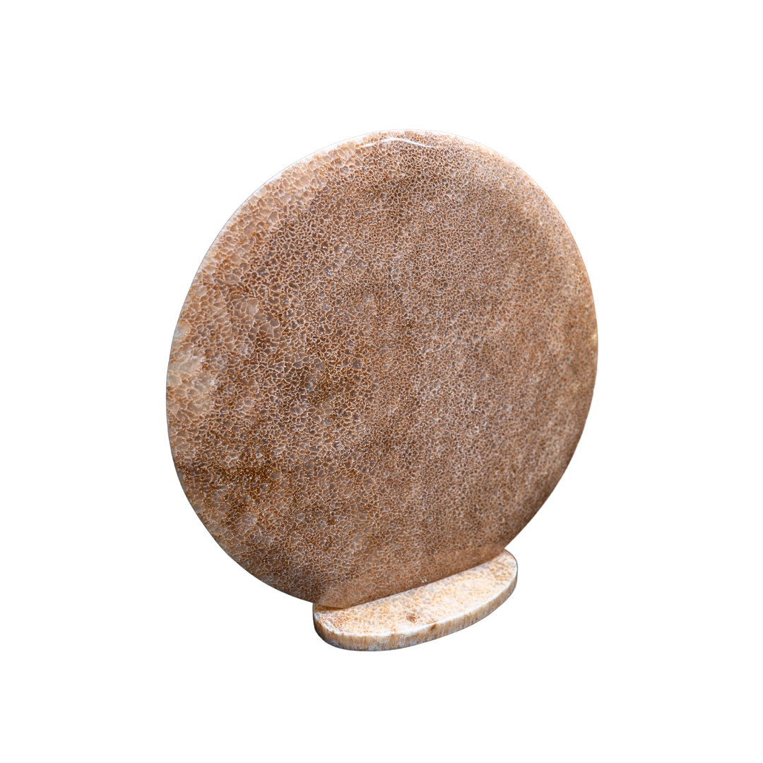 Ornament Oval Marble L - brown