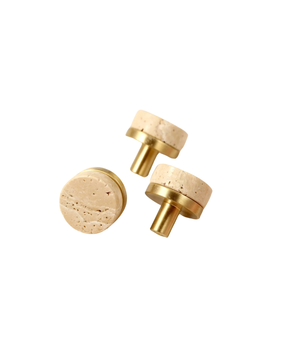 Handle Cylinder knob travertine