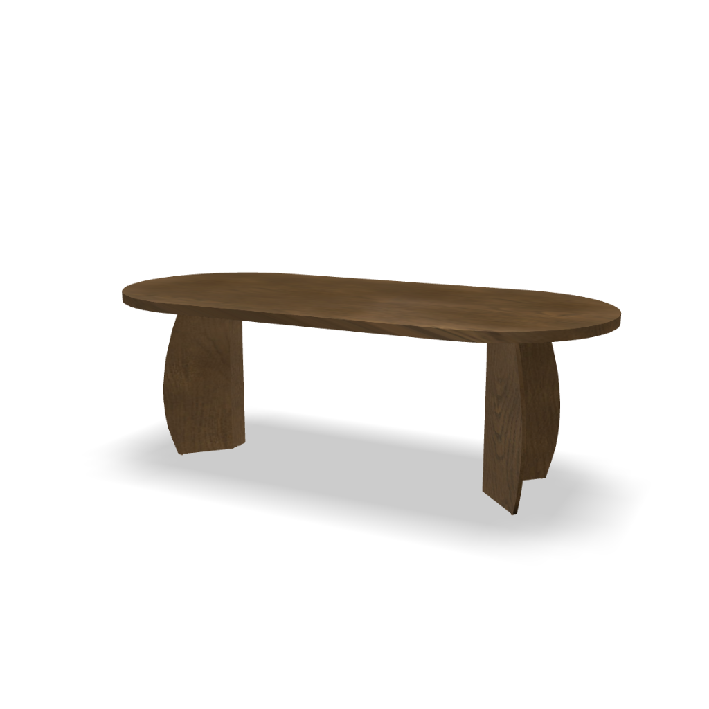 Eettafel June - ovaal plat brown smoke light