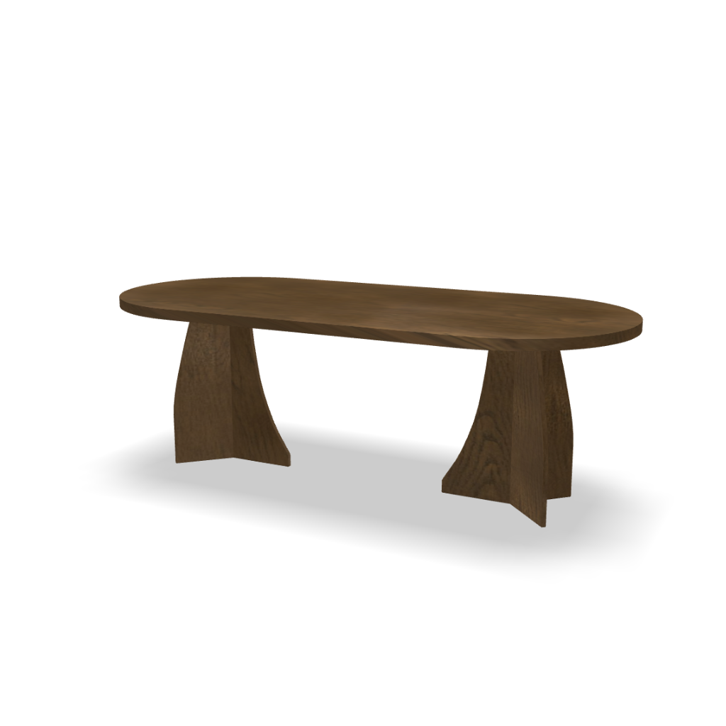 Eettafel Lois - ovaal plat Brown smoke light