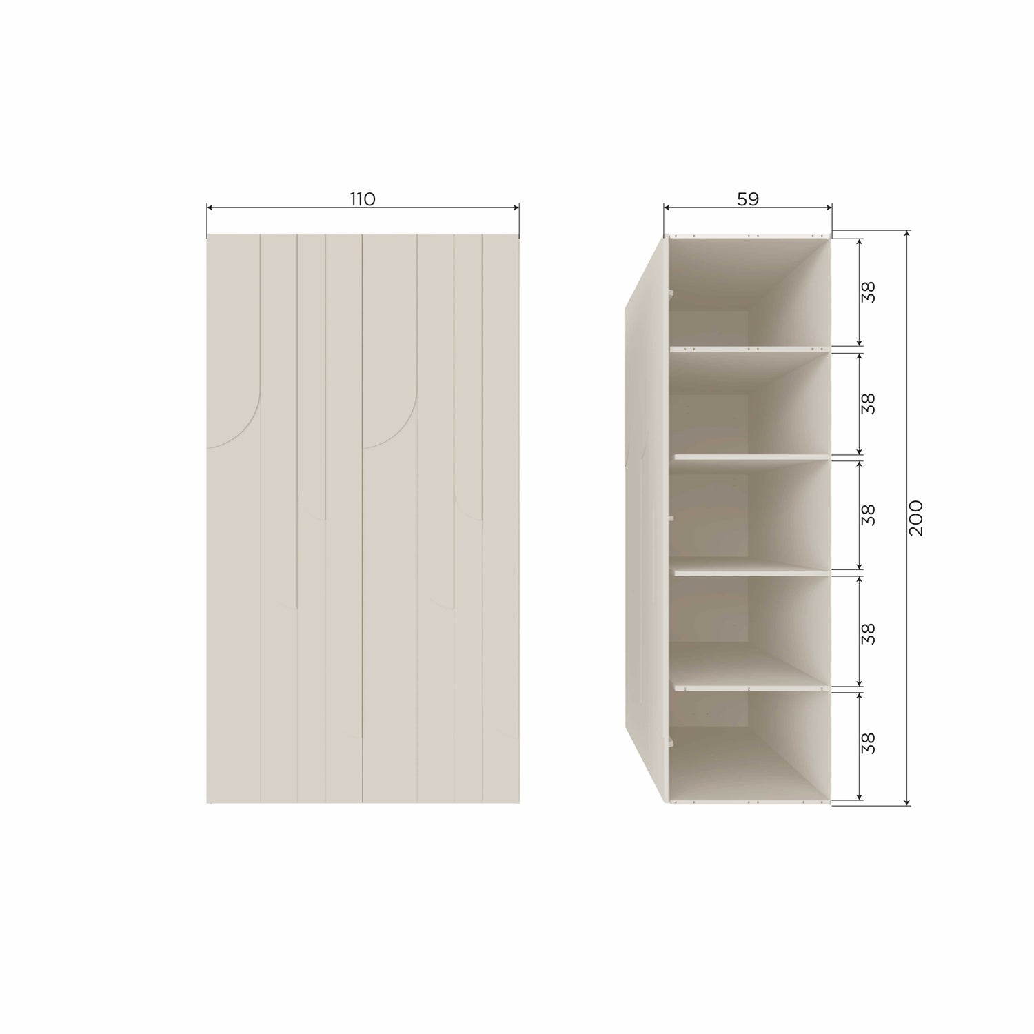 Opbergkast Rain - 2 deurs