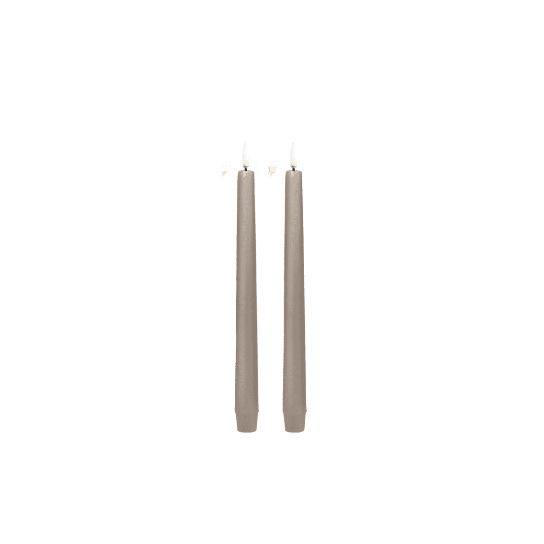 LED kaars Classic Taper Candles 2,3 x 25 cm - sandstone (2-pack)