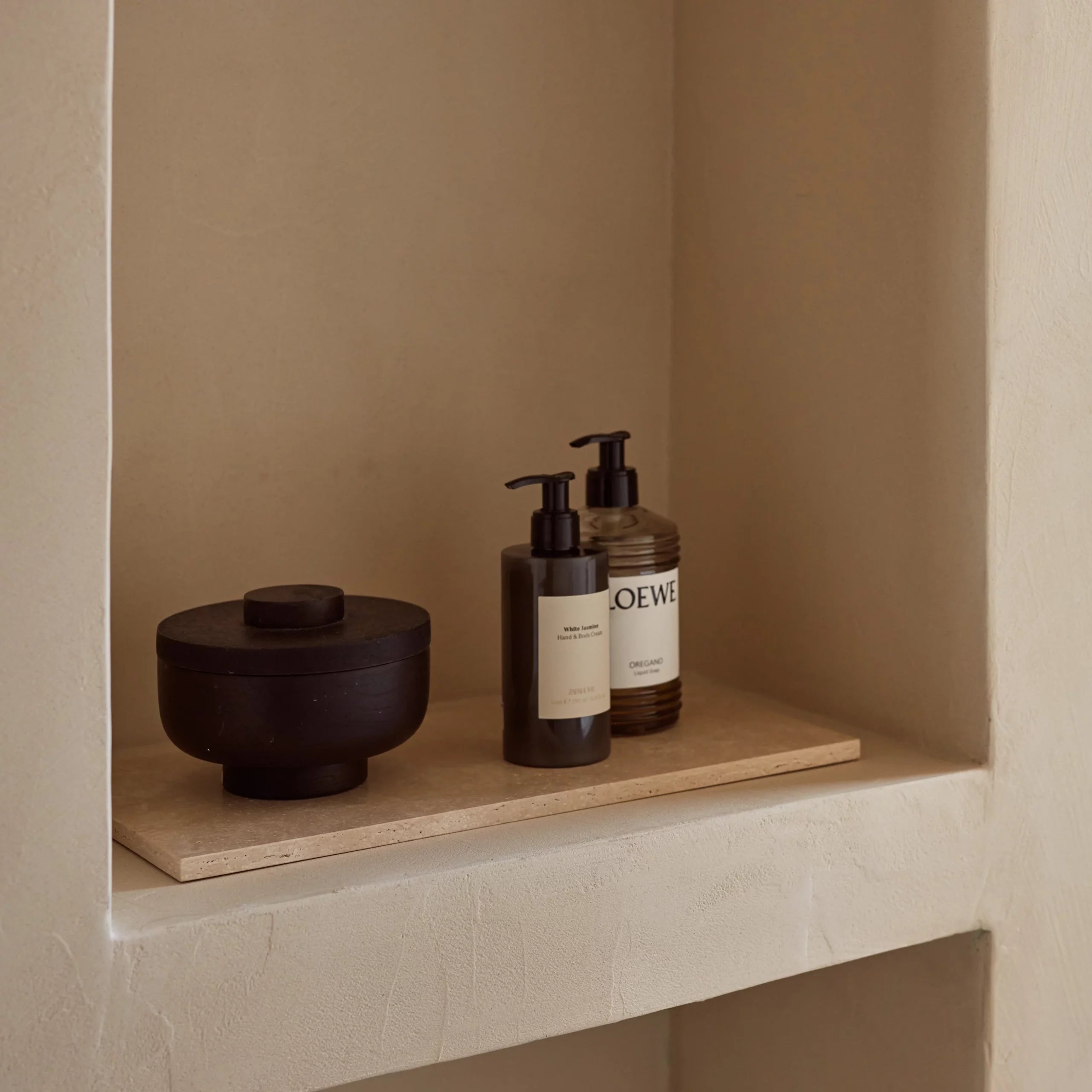 Travertine tray rectangular L 20x40cm