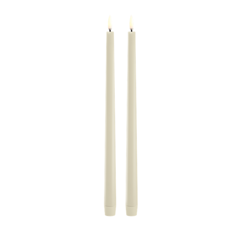 LED Kaarsen Taper Candles Oyster W2,3 x H32cm (2-pack)