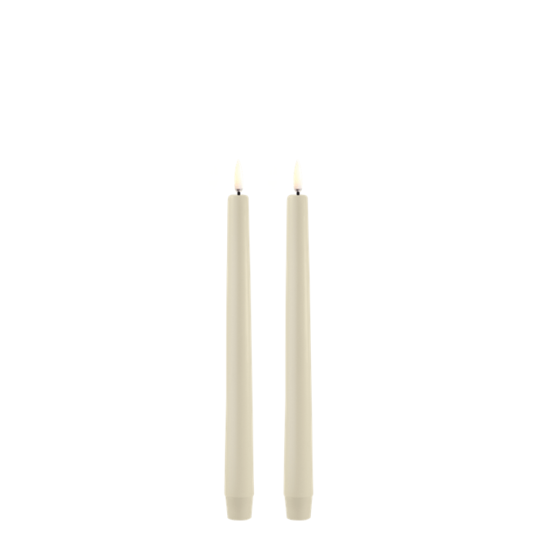 LED Kaarsen Taper Candles Oyster W2,3 x H25 cm (2-pack)