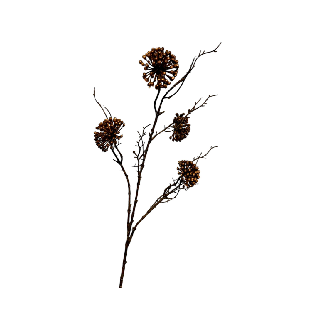 Kunsttak berry spray x 4 75 cm copper