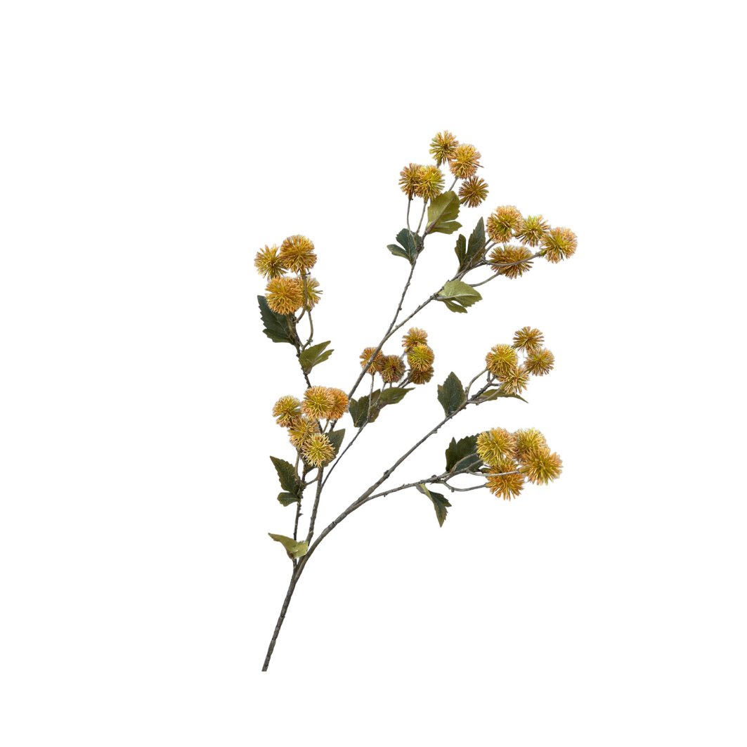 Kunsttak Distel spray 86 cm oker geel