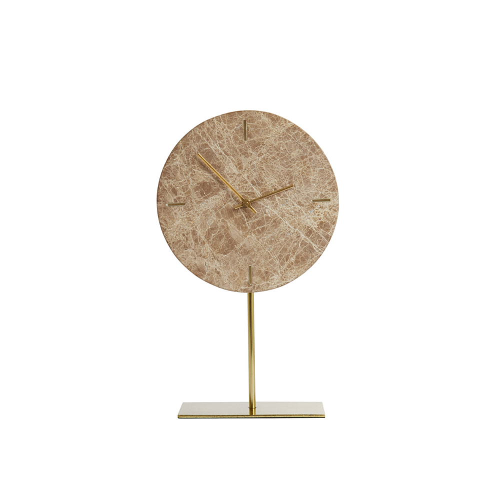 Klok op voet 25,5x10x42,5 cm MORENO marmer bruin