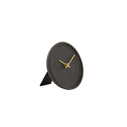 Klok Ø15 cm VETI mango hout bruin+goud