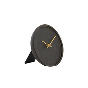 Klok Ø20 cm VETI mango hout bruin+goud