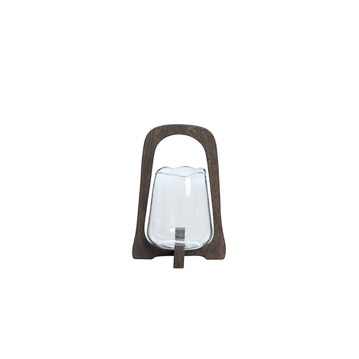 Windlicht Anosy S glas helder+hout