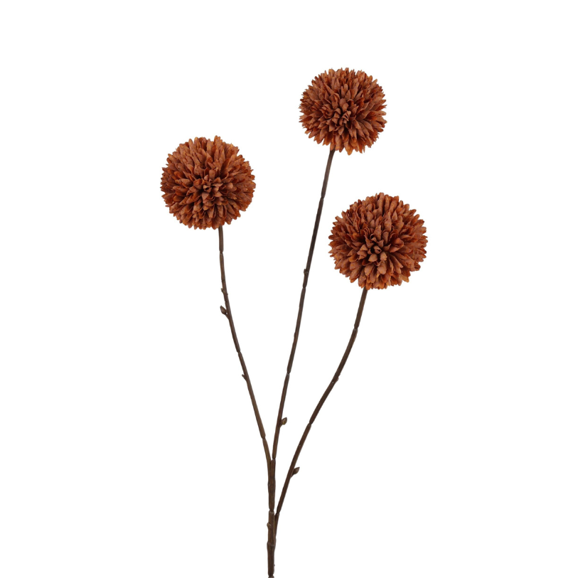 Kunsttak Pompom x 3 78 cm lt coffee