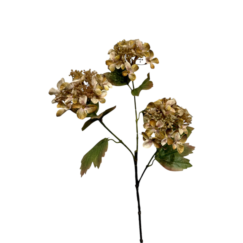 Kunsttak Hortensia x 3 82 cm green/coffee
