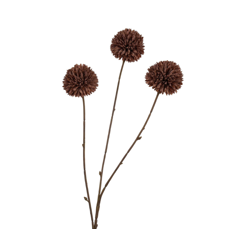 Kunsttak Pompom x 3 78 cm dk coffee