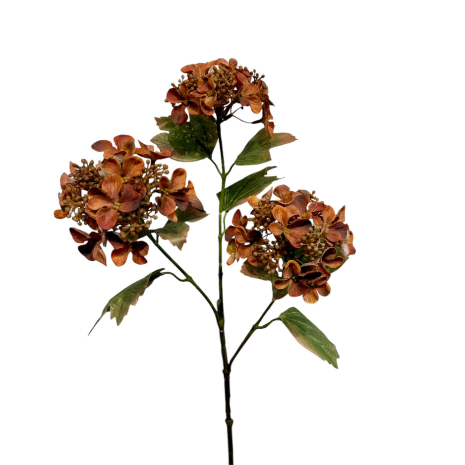 Kunsttak Hortensia x 3 82 cm Brown