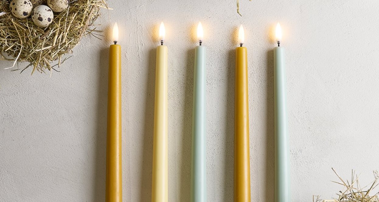 LED kaars Classic Taper Candles 2,3 x 25 cm - sandstone (2-pack)
