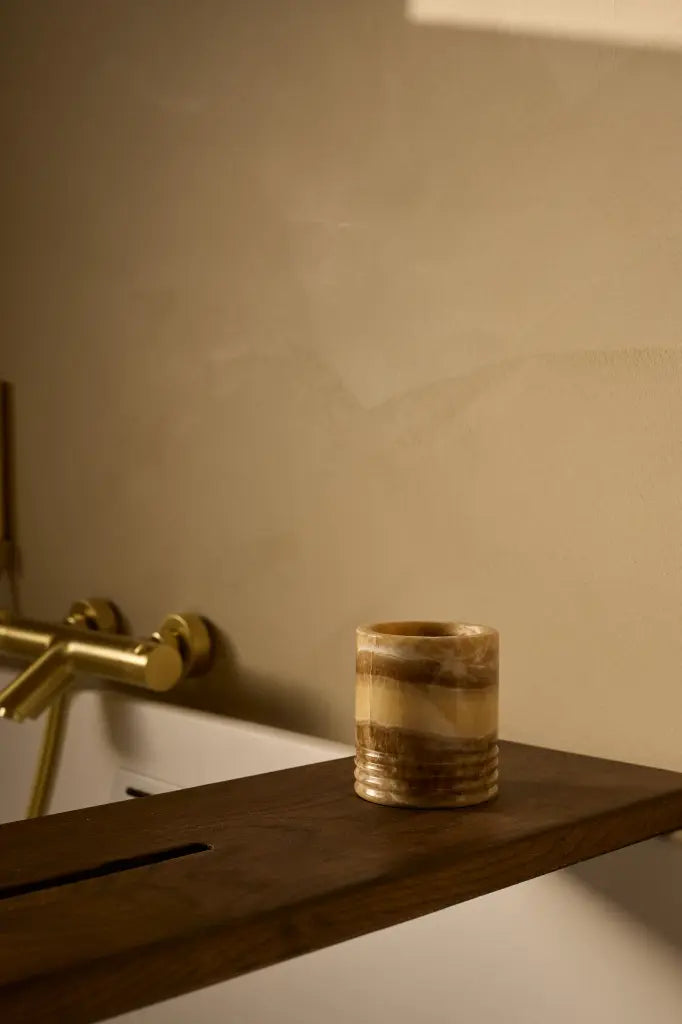 Waxinelichthouder Sandal onyx S Ø8x10cm