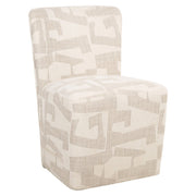 Eetkamerstoel Lorain met wieltjes beige graffic