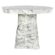 Dining table Rockyard 140Ø faux white marble indoor/outdoor (White)
