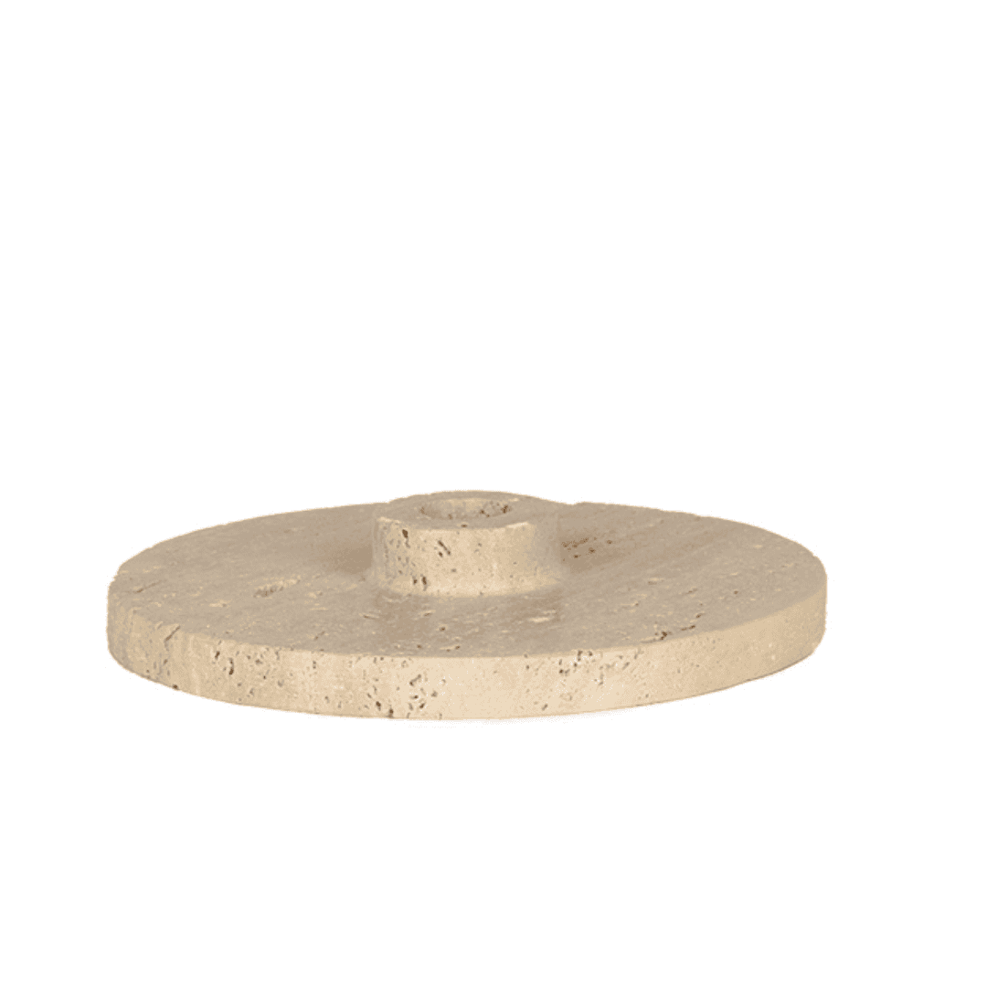 Travertine candlestick flat