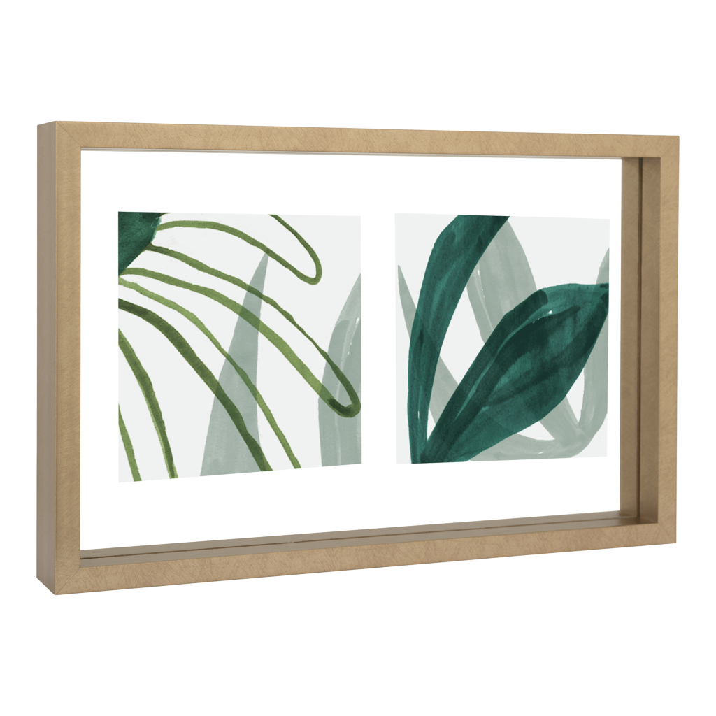 Floating Double Photo Frame, Gold