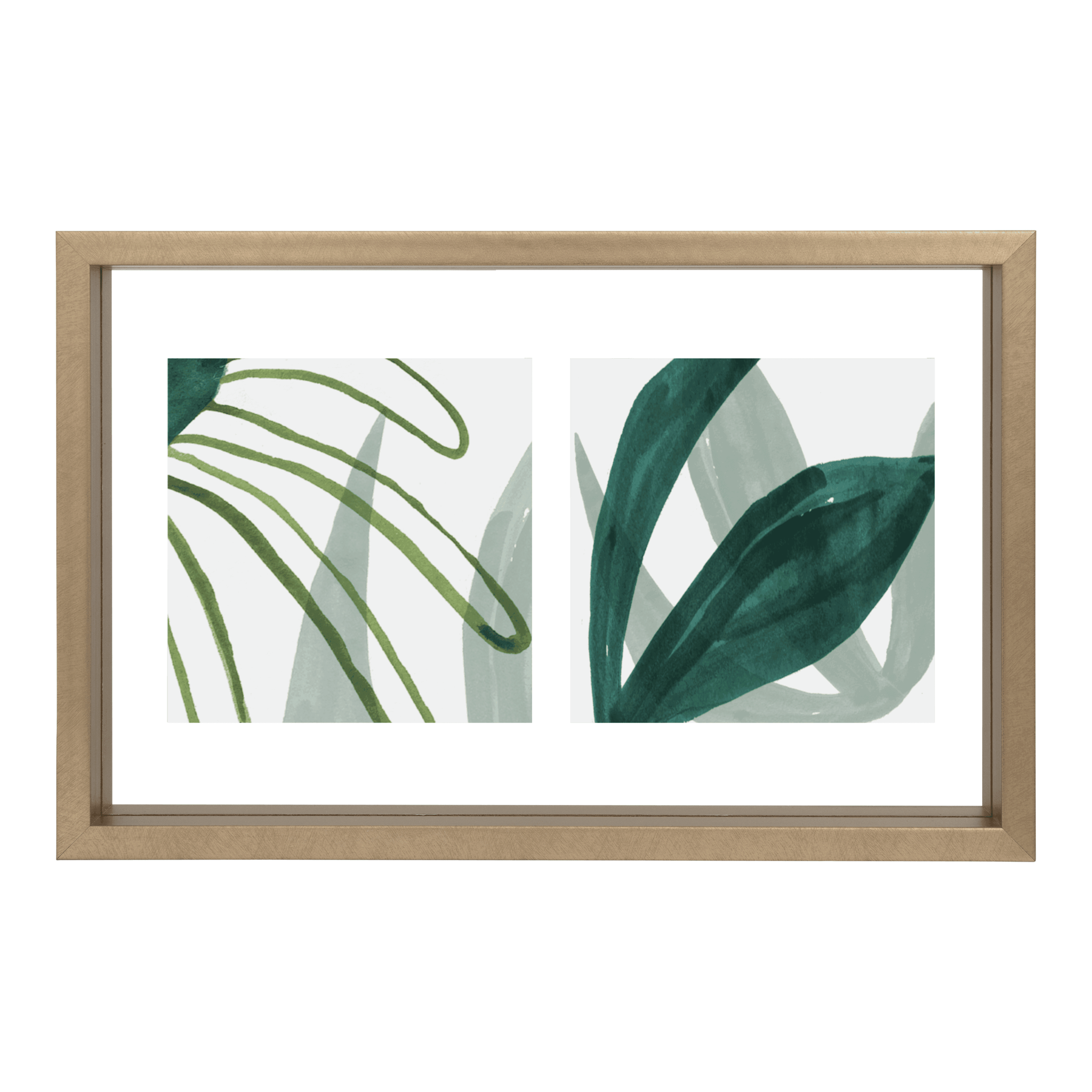 Floating Double Photo Frame, Gold