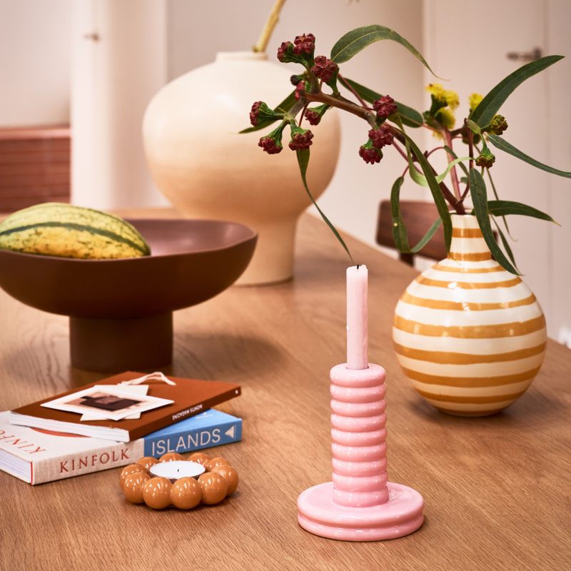 Kaarsenhouder Talon goud oranje