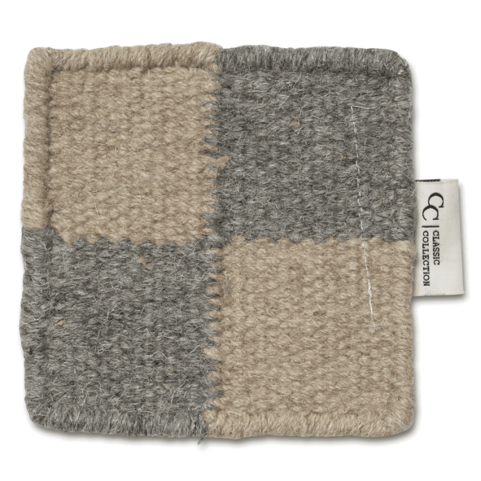 Vloerkleed staal Squares Grey/Natural