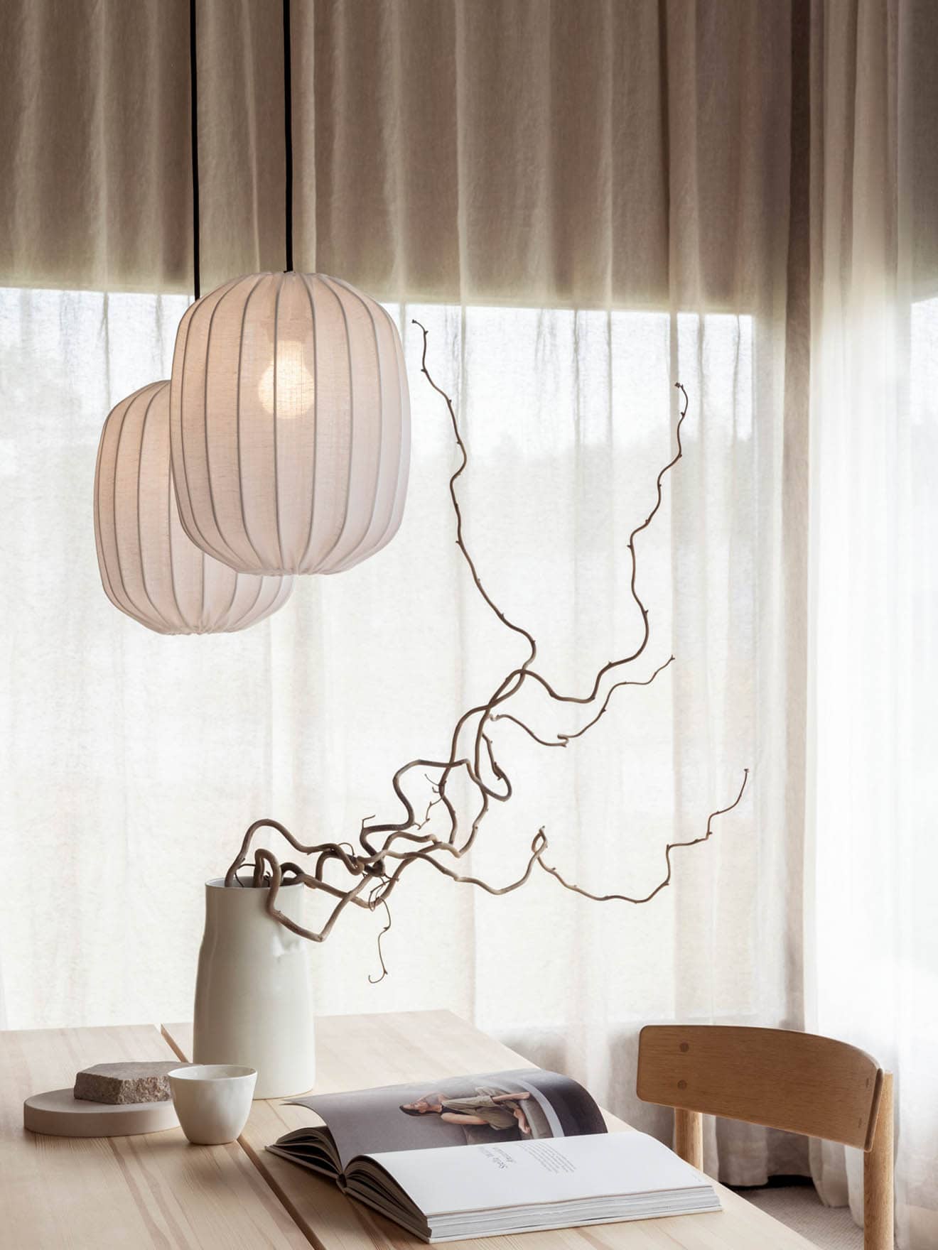 Prisma pendant lamp 25 - linen white