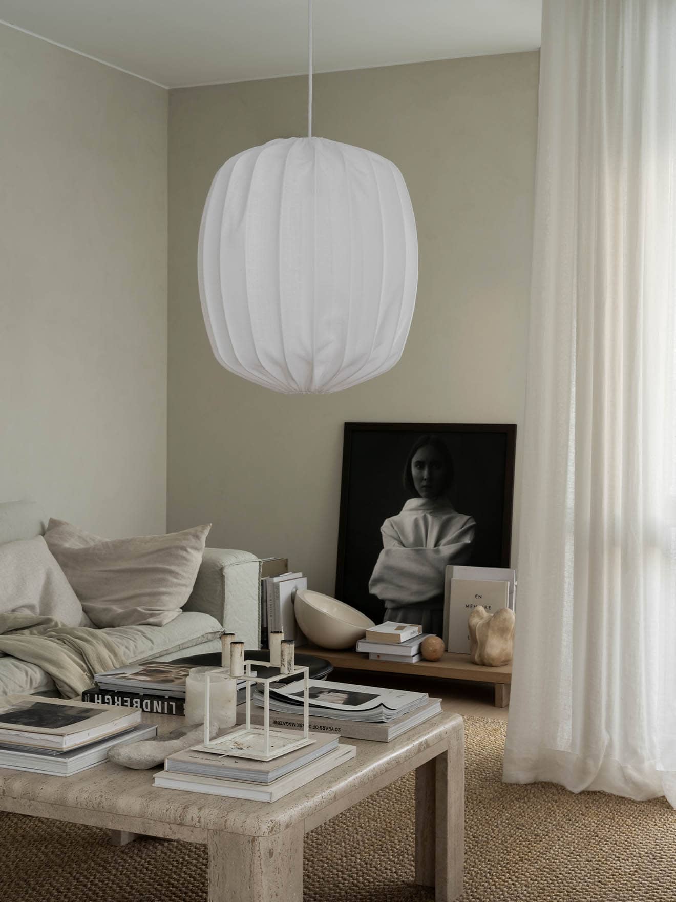 Hanglamp Prisma pendant 45 - linnen wit