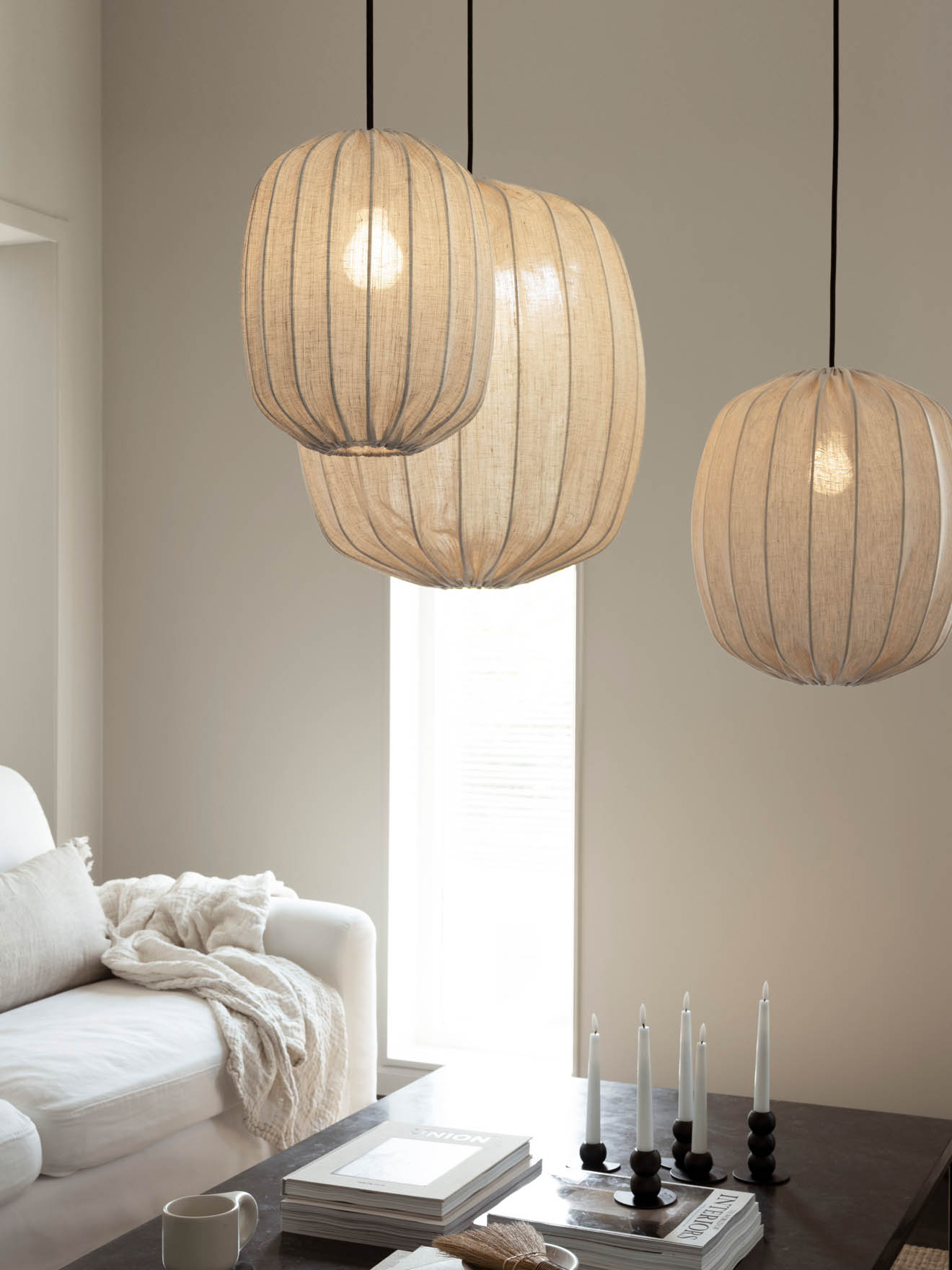Hanglamp Prisma pendant 45 - linnen naturel