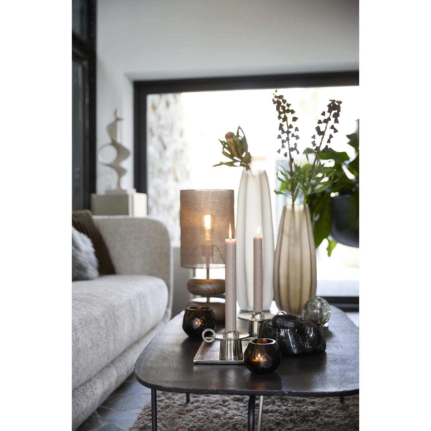 Tafellamp Danialo 22x50,5 cm bruin+hout