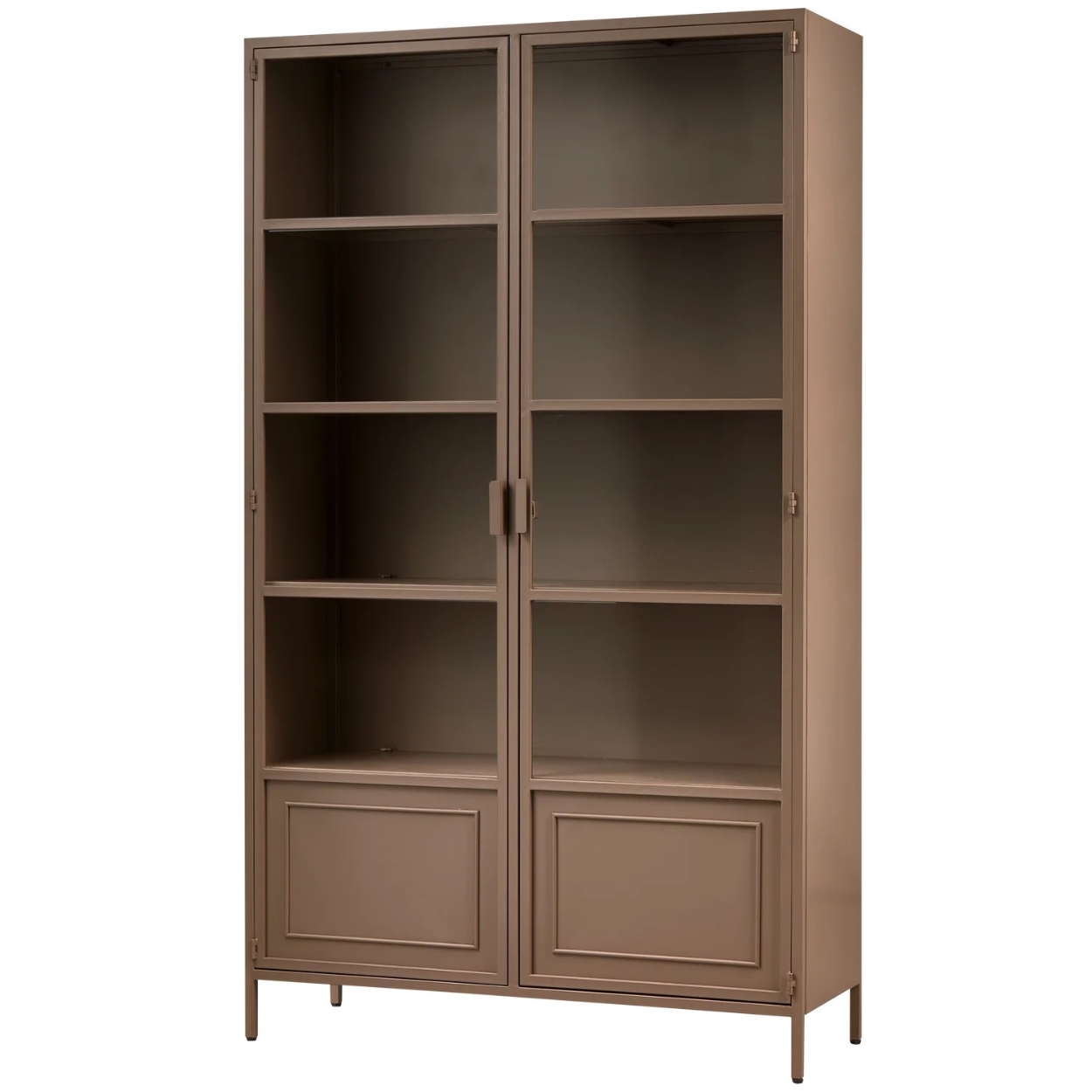 Ronja vitrinekast XL metaal military brown