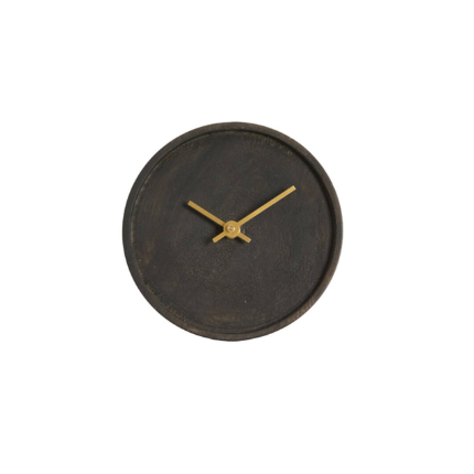 Klok Veti Mango hout donkerbruin Ø15 cm