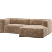 Bean chaise longue bank rechts chenille velvet taupe