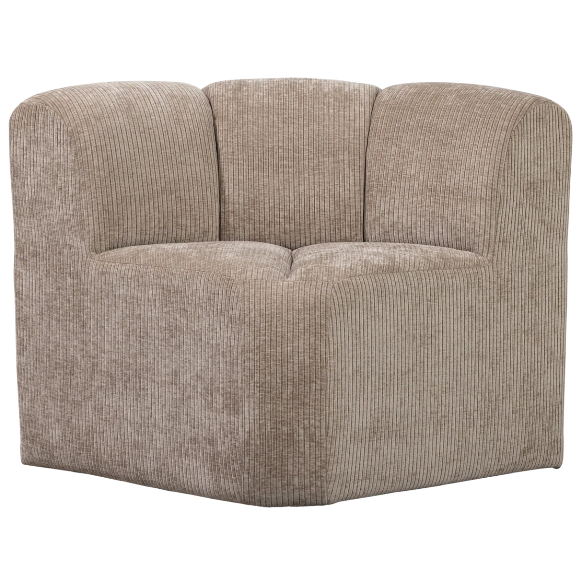 MOJO CORNER DINING BENCH WITH BACKREST, RIB FABRIC, DARK SAND