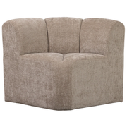 MOJO CORNER DINING BENCH WITH BACKREST, RIB FABRIC, DARK SAND