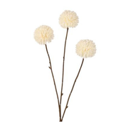 Kunsttak pompom x3 78 cm wit