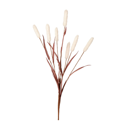 Kunsttak Typha x7 95 cm Wit