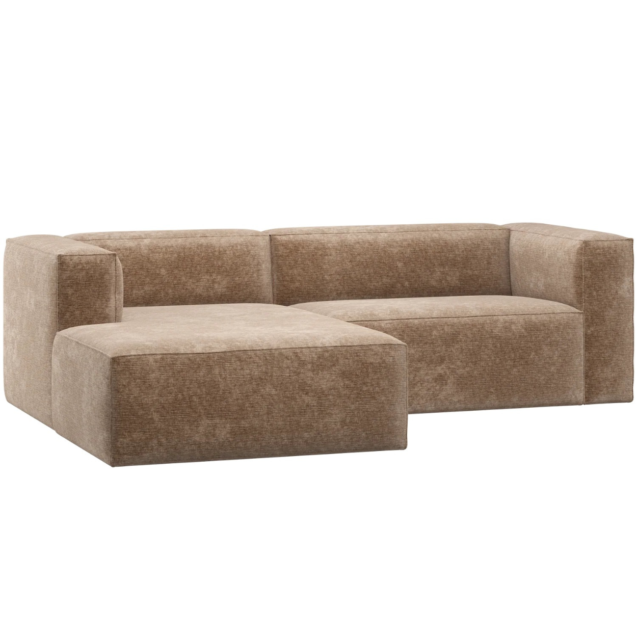 Bean chaise longue bank links chenille velvet taupe