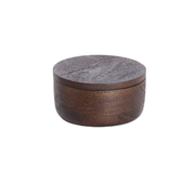 Opbergdoos Meteti Ø14x7 cm donker bruin