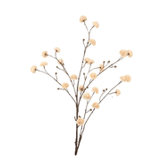 Artificial branch pompom spray L White