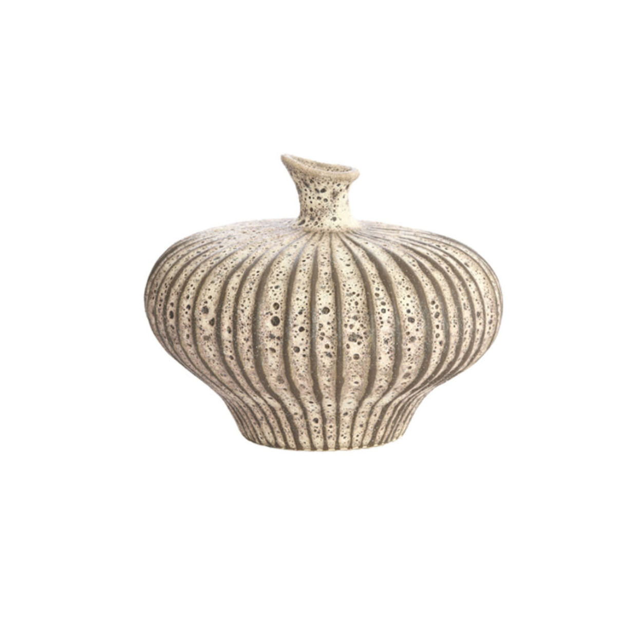 Vaas Nevano 23x22,5x18 cm donker bruin/creme