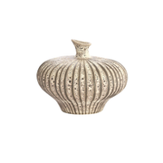 Vaas Nevano 23x22,5x18 cm donker bruin/creme