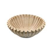 Schaal aardewerk S ribbel beige
