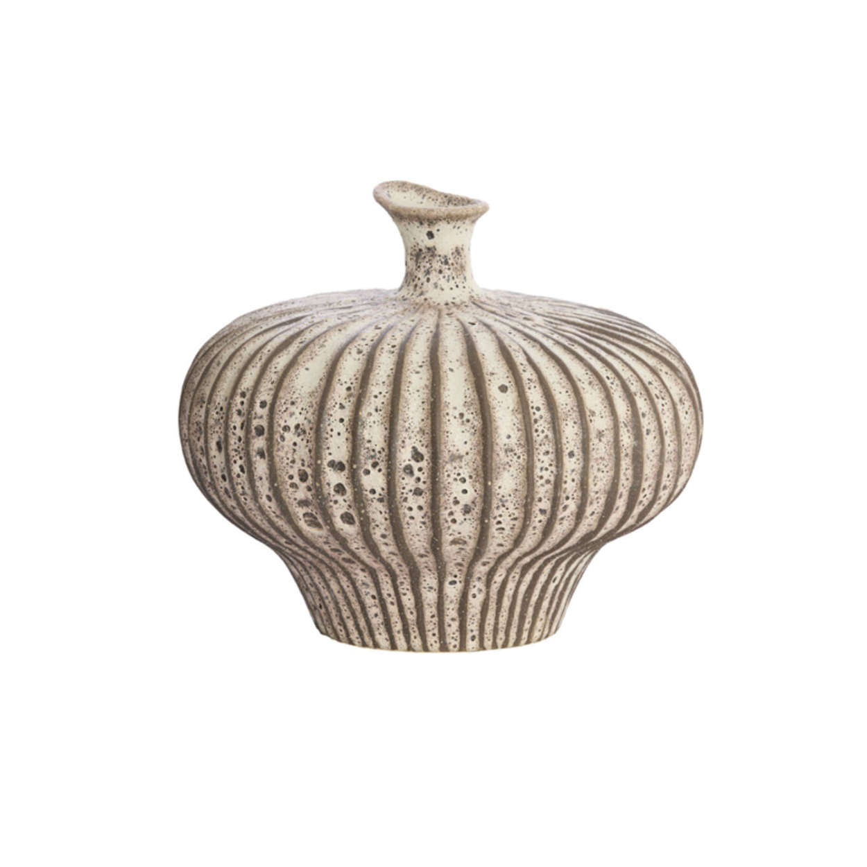 Vaas Nevano 31x29,5x25,5 cm donker bruin/creme