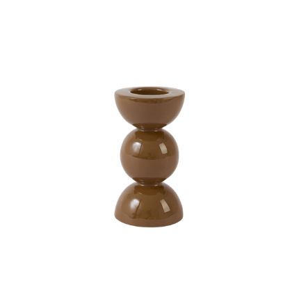 Kandelaar Nyons Glans caramel Ø7,5x14 cm